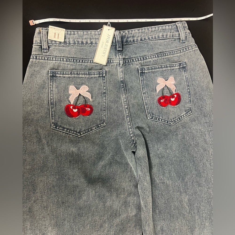 J for Justify Blue Straight Leg Jeans Classic Denim - Picture 3 of 7